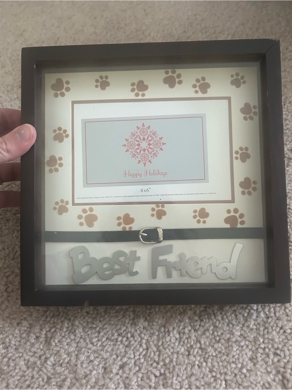 Best Friend Paw Print Photo Frame - Brown